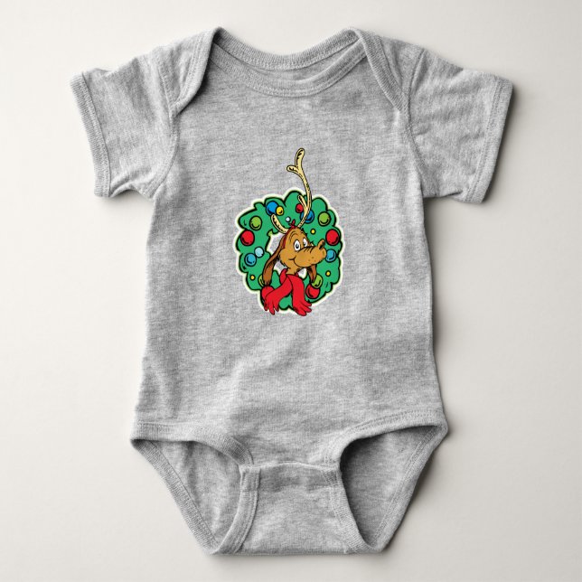Schnürsenkel | Max Christmas Wreath Baby Strampler (Vorderseite)