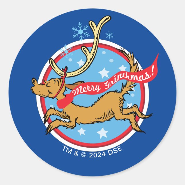 Schnürsenkel | Max Merry Grinchmas! Runder Aufkleber (Vorderseite)