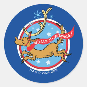 Schnürsenkel   Max Merry Grinchmas! Runder Aufkleber