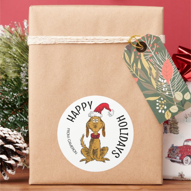 Schnürsenkel | Max Santa | Weihnachtsgeschenkmarke Runder Aufkleber (Feiertag)