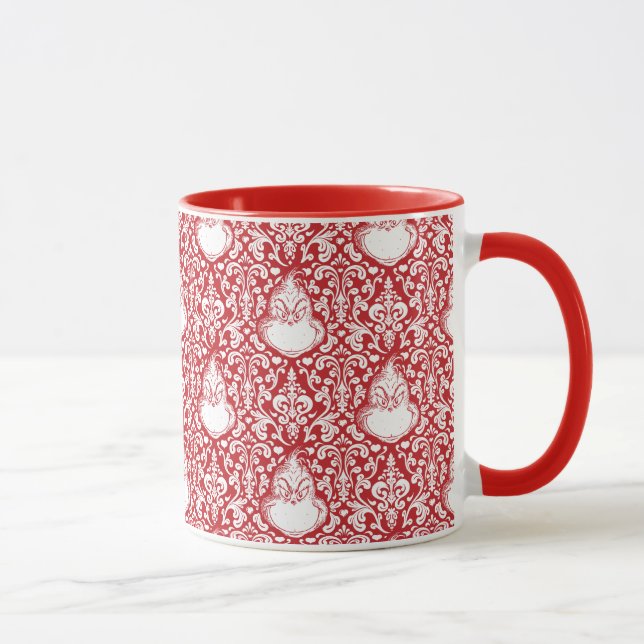Schnürsenkel | Red Damask Muster Tasse (Rechts)