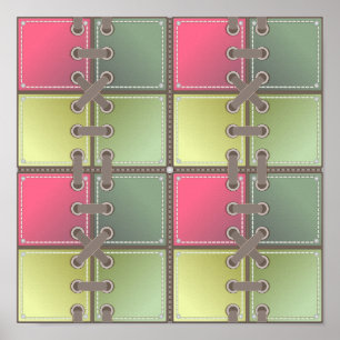 Schnürsenkel, rosa und grüne Mode Poster