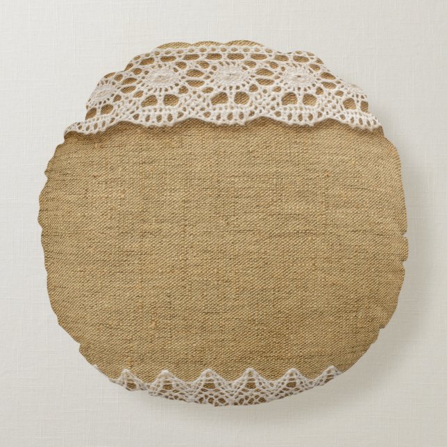 Schnürsenkel Rundes Kissen (Vorderseite)