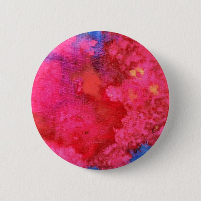 Schockende Neon Pink Abstrakt Button (Vorderseite)