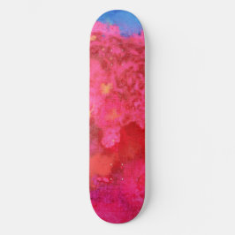 Schockende Neon Pink Skater Girl Skateboard