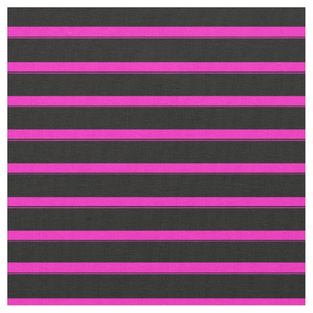 Schockende rosa und schwarze Streifen Stoff (Nahaufnahme)