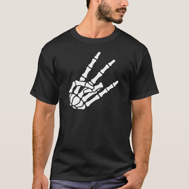 Schocker-Skelett-Hand T-Shirt (Vorderseite)
