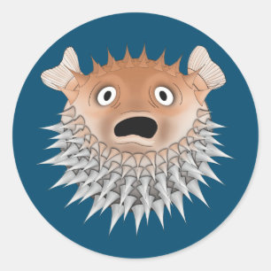 Schockfisch Runder Aufkleber
