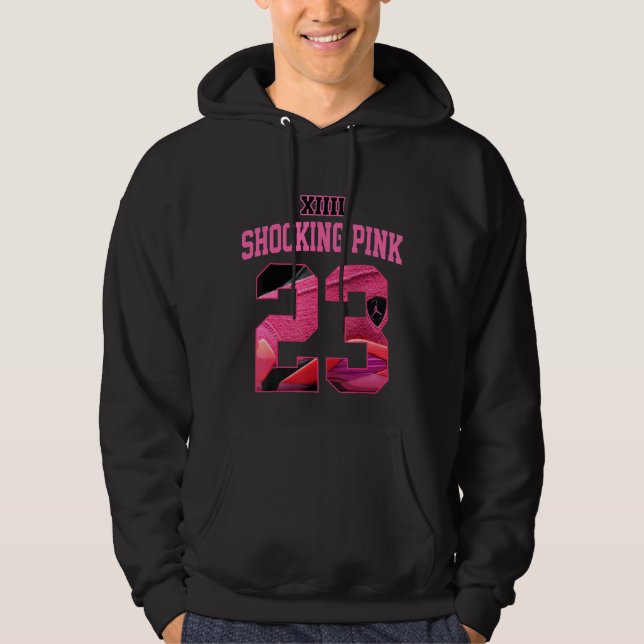 Schockierend Rosa 14er T-Shirt Nummer 23 Tropfen S Hoodie (Vorderseite)