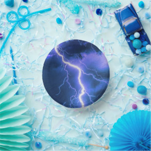 schockierender Blitzschlag Pappteller