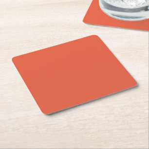 schockierender Orange Square Paper Untersetzer