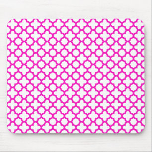 schockierendes rosa Quatrefolienmuster Mousepad
