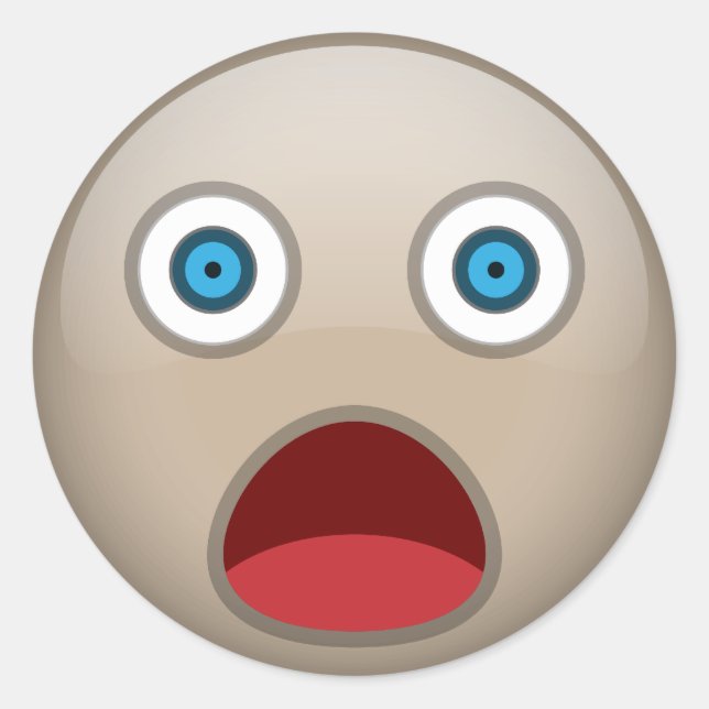 schockiert runder aufkleber (Vorderseite)