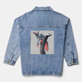Schockierte Hasen-Cartoon-Kunst Jeansjacke