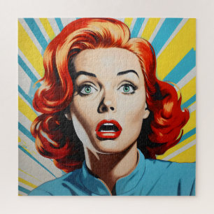Schockierte weibliche Pop Kunst Puzzle