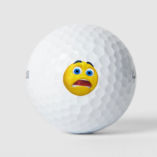Schockierter Emoji-Entwurf Golfball (Vorderseite)