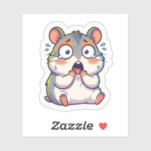 Schockiertes Kawaii-Hamster-Sticker Aufkleber