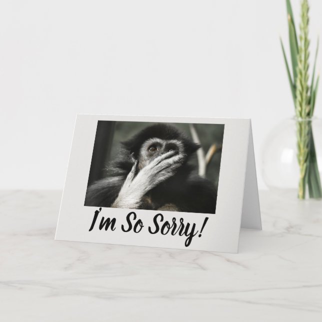 SCHOCKIERTES MONKEY, ÜBERRASCHENDE GREETKARTE KARTE (Vorderseite)