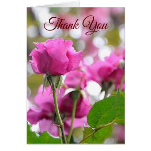 Schockrosa Schöne Rose Danke Karte