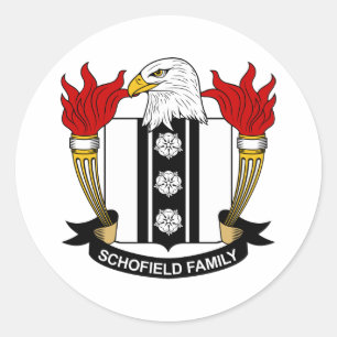 Schofield Familienwappen Runder Aufkleber