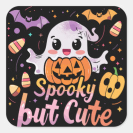Schokolade, aber Niedlich | ExDesigner | Halloween Quadratischer Aufkleber