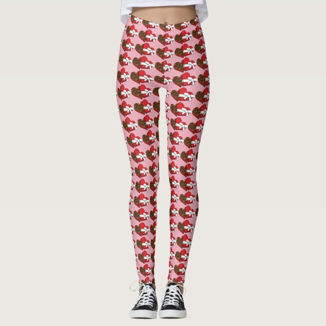 Schokolade am Valentinstag Leggings (Vorderseite)