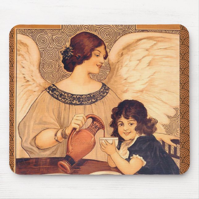 Schokolade Angel Französische Antike Mousepad (Vorne)