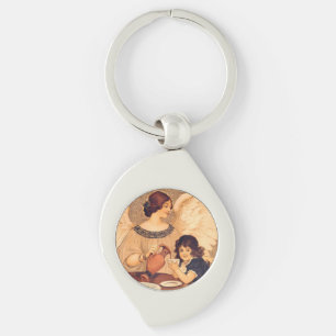 Schokolade Angel Französische Antike Schlüsselanhänger