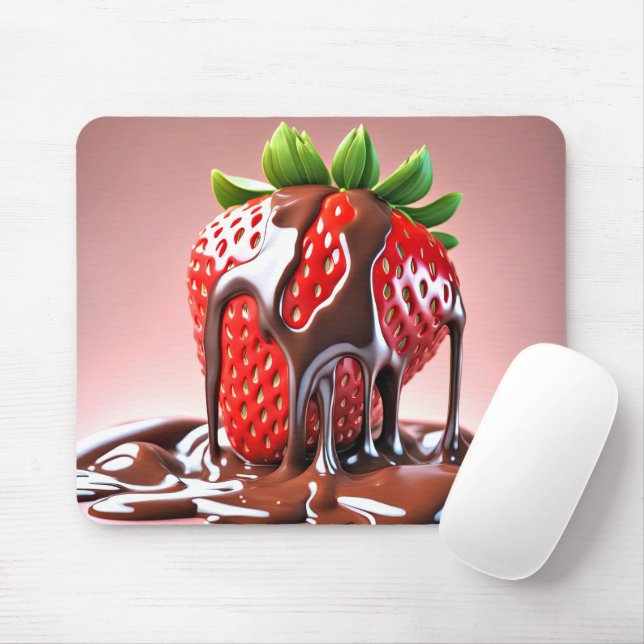 Schokolade auf Erdbeeren Mousepad (Mit Mouse)