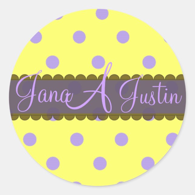 Schokolade-Aufkleber für Monogramm Runder Aufkleber (Vorderseite)