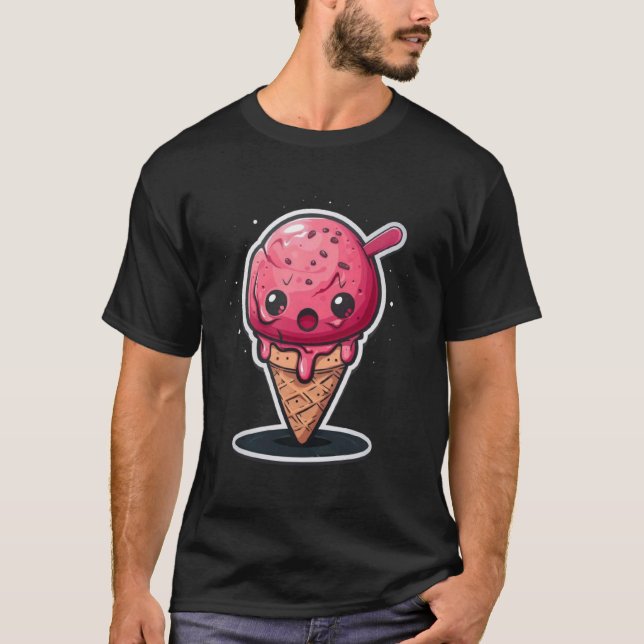 Schokolade aus grauem Eis mit Knive grimmig Eiscre T-Shirt (Vorderseite)