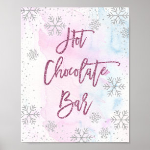 Schokolade Bar Snowflake Glitzer Magenta Poster