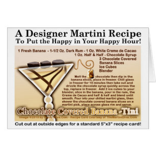 Schokolade Bedeckte Banana Martini-Rezept-Karte