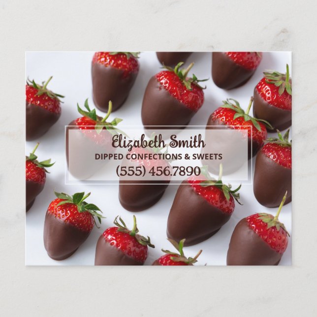 Schokolade bedeckte Erdbeeren Business Stationery (Vorderseite)