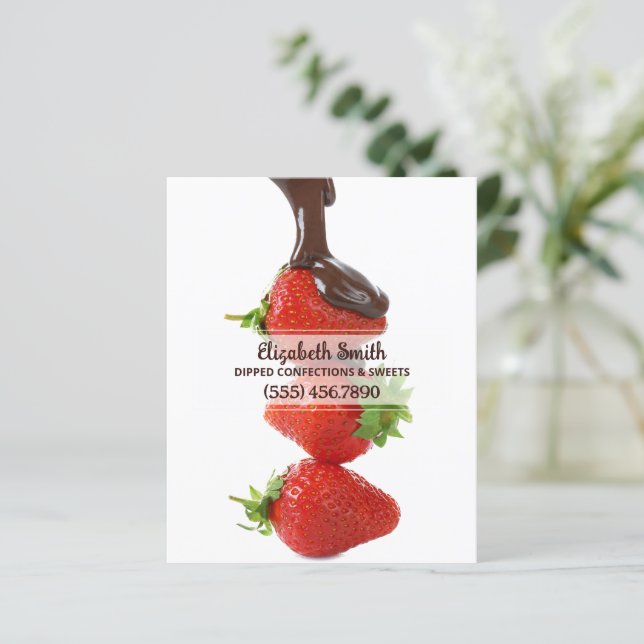 Schokolade bedeckte Erdbeeren Business Stationery (Stehend Vorderseite)