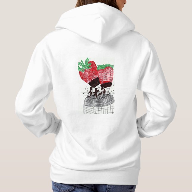 Schokolade bedeckte ErdbeerHoodie Hoodie (Rückseite)