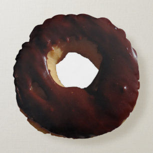 Schokolade bedeckte Krapfenkissen Rundes Kissen