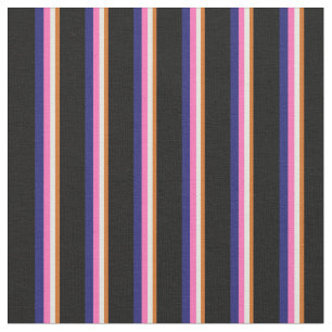 Schokolade, Beige, Hot Pink, Midnight Blue & Black Stoff