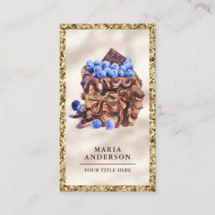 Schokolade Blueberry Cake Konditorgebäck Visitenkarte