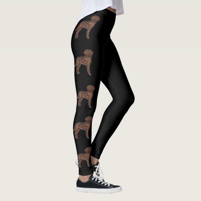 Schokolade Braun Labrador Retriever Niedliche Hund Leggings (Rechts)