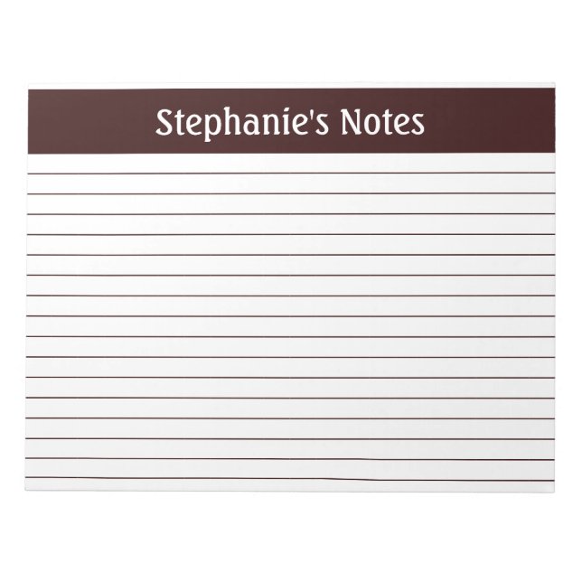 Schokolade Braun Linde Landschaft Personalisiert Notizblock (Vorderseite)