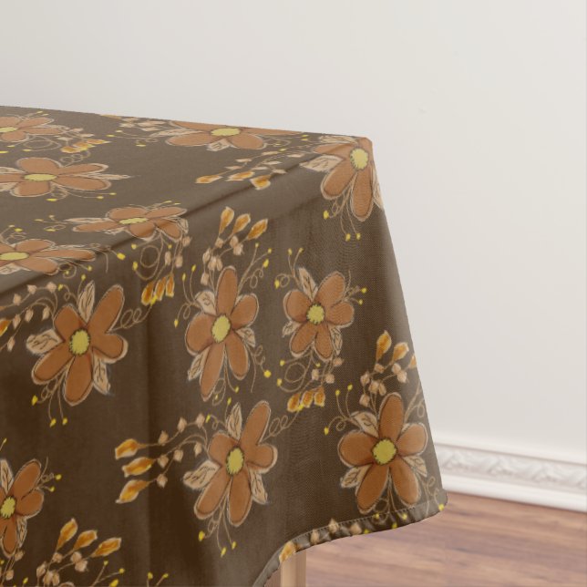 Schokolade braun mit Blumendruck Tischdecke (Beispiel)