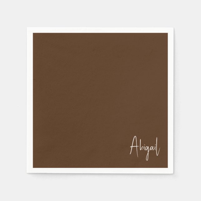 Schokolade Braun Personalisiert Duschcocktail Serviette (Vorderseite)