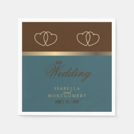 Schokolade braun und dunkel Aquamarin Serviette