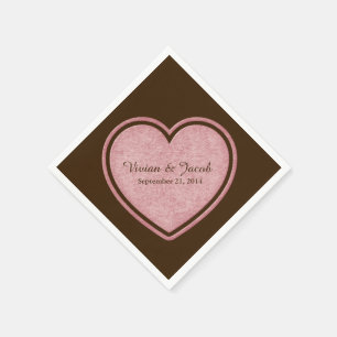 Schokolade Braun und rosa Braut Napkin Serviette