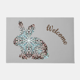 Schokolade Braun und Türkisblau Mandala Fußmatte