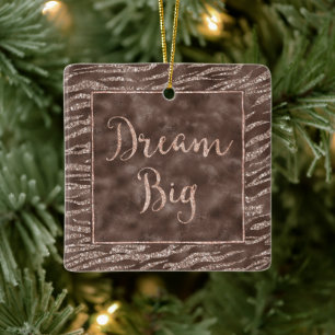 Schokolade Braun Zebra Glitzer Dream Keramikornament