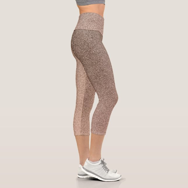 Schokolade Braune Glitzer Capri Leggings (Rechts)
