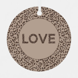 Schokolade Braune Mocha Cream Leopard Glitzer Lieb Keramik Ornament