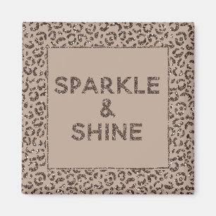 Schokolade Braune Mocha Cream Leopard Glitzer Magnet